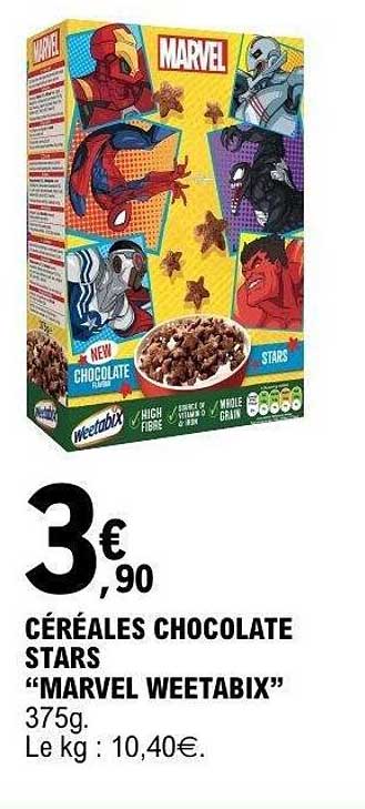CÉRÉALES CHOCOLATE STARS “MARVEL WEETABIX”