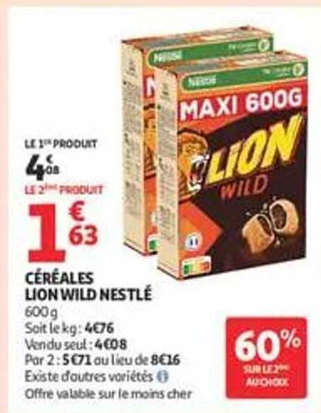 CÉRÉALES LION WILD NESTLÉ 600g