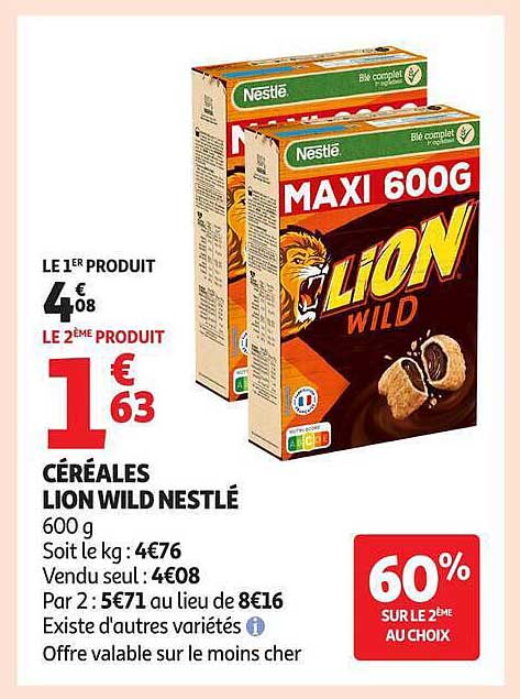 CÉRÉALES LION WILD NESTLÉ