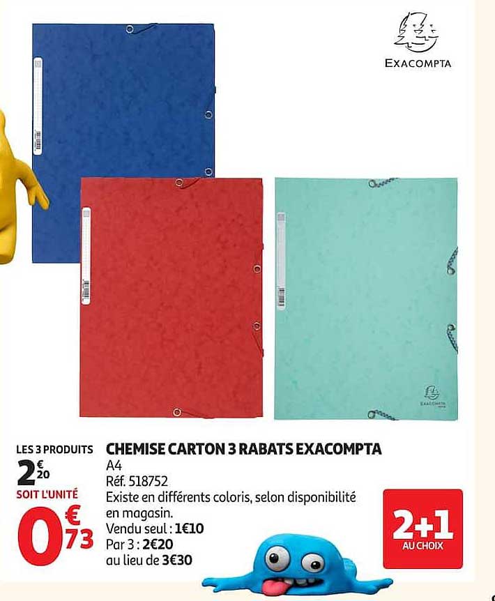 CHEMISE CARTON 3 RABATS EXACOMPTA