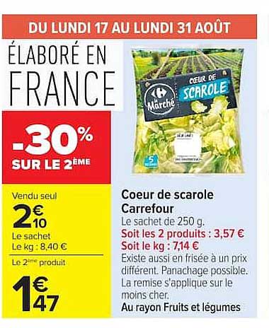Coeur de scarole Carrefour