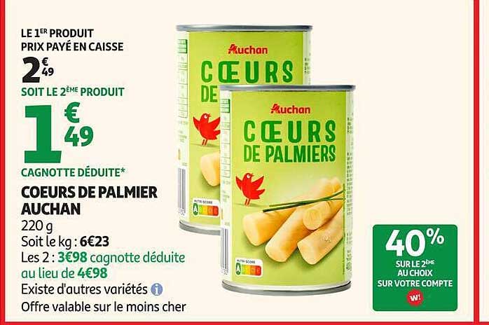COEURS DE PALMIER AUCHAN
