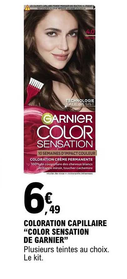 COLORATION CAPILLAIRE "COLOR SENSATION DE GARNIER"