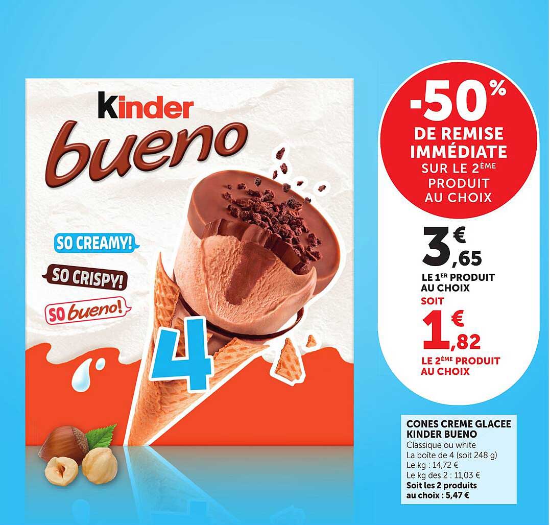 CONES CREME GLACEE KINDER BUENO