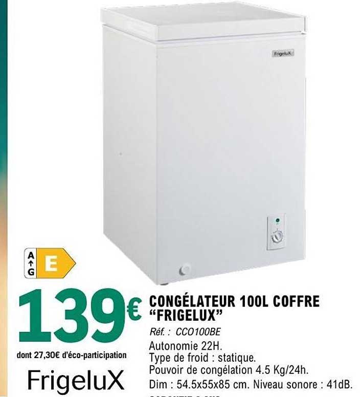 CONGÉLATEUR 100L COFFRE “FRIGELUX”
