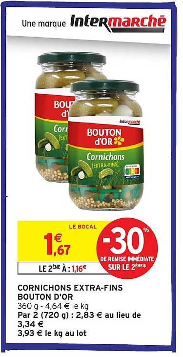 CORNICHONS EXTRA-FINS BOUTON D'OR