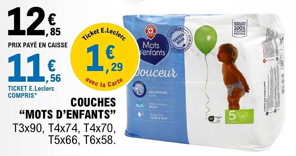 COUCHES “MOTS D’ENFANTS” T3x90, T4x74, T4x70, T5x66, T6x58.