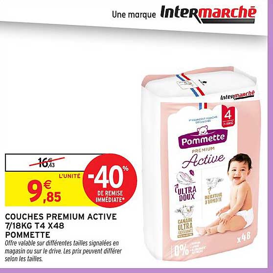 COUCHES PREMIUM ACTIVE 7/18KG T4 X48 POMMETTE