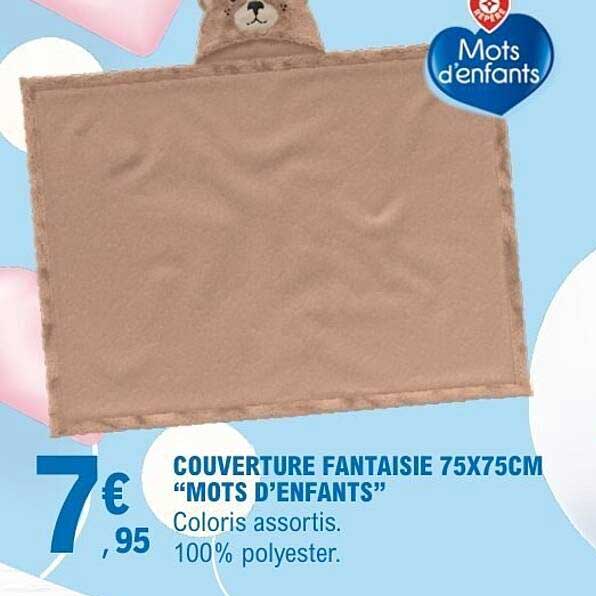 COUVERTURE FANTAISIE 75X75CM “MOTS D’ENFANTS”