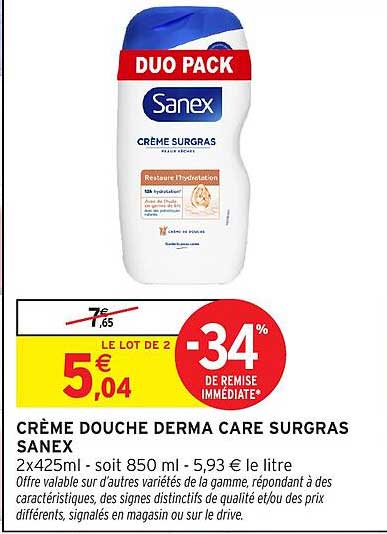 CRÈME DOUCHE DERMA CARE SURGRAS SANEX