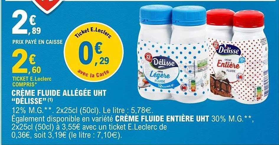 CRÈME FLUIDE ALLÉGÉE UHT “DÉLISSE”