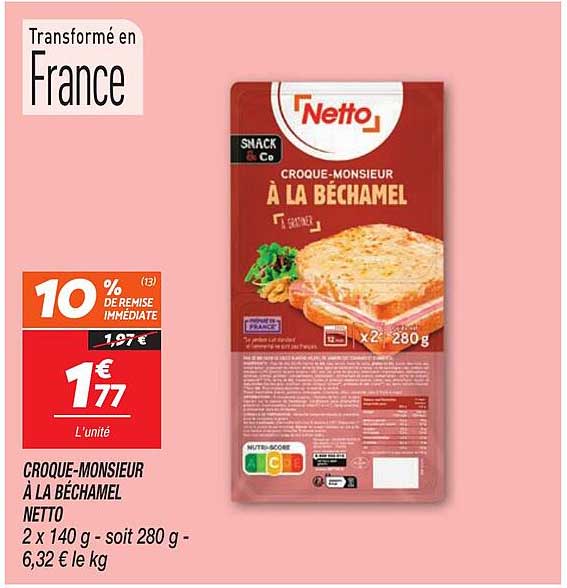 CROQUE-MONSIEUR À LA BÉCHAMEL NETTO