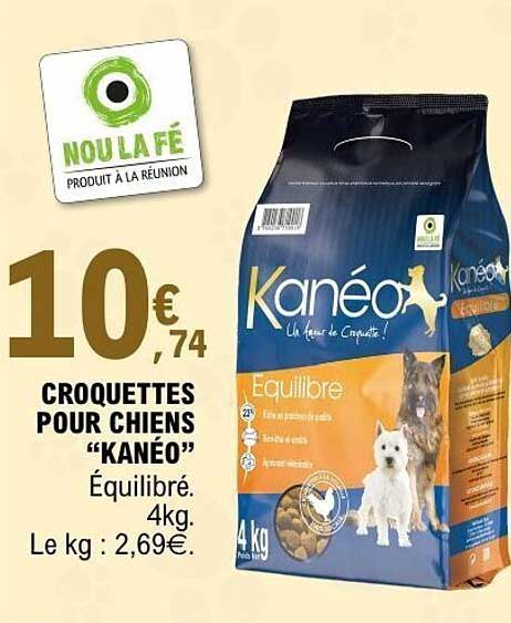 CROQUETTES POUR CHIENS “KANÉO” Équilibré, 4kg.