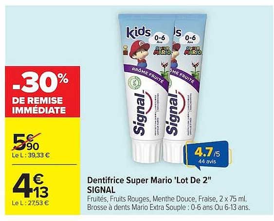 Dentifrice Super Mario 'Lot De 2' SIGNAL