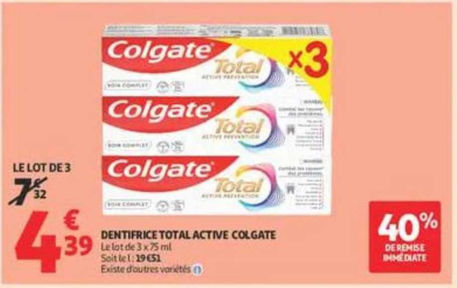 DENTIFRICE TOTAL ACTIVE COLGATE