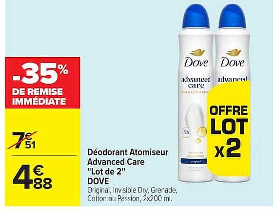 Déodorant Atomiseur Advanced Care "Lot de 2" DOVE