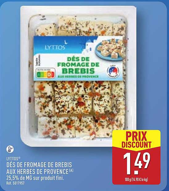 DÉS DE FROMAGE DE BREBIS AUX HERBES DE PROVENCE