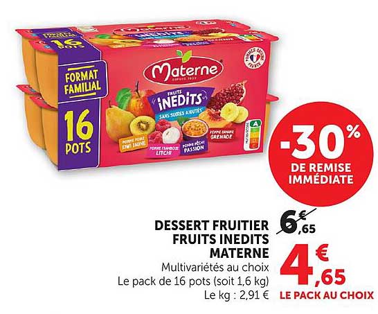 DESSERT FRUITIER FRUITS INEDITS MATERNE