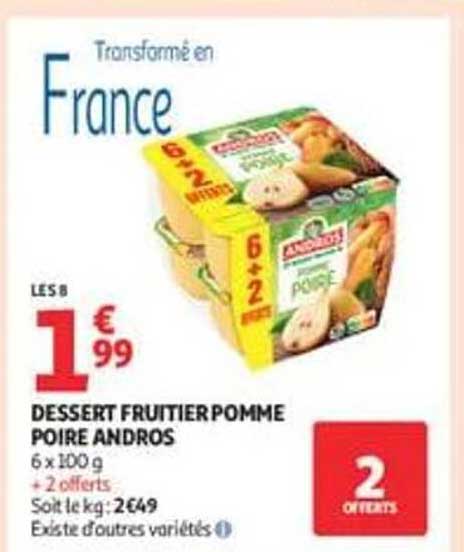 DESSERT FRUITIER POMME POIRE ANDROS