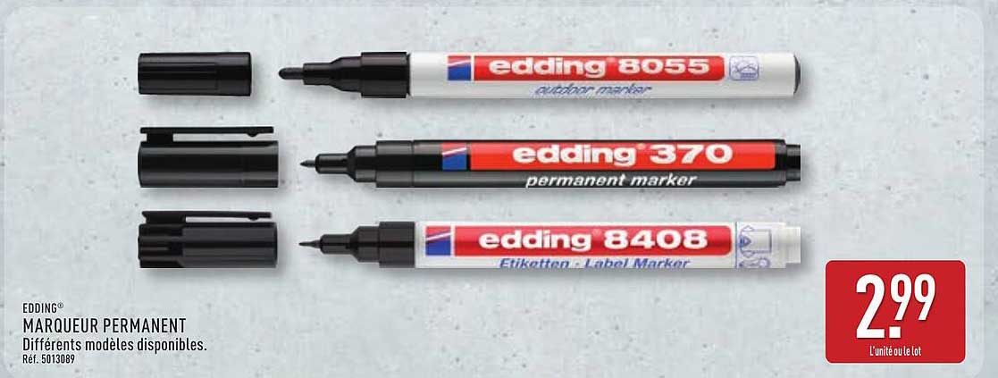 EDDING MARQUEUR PERMANENT Différents modèles disponibles. Réf. 5013089