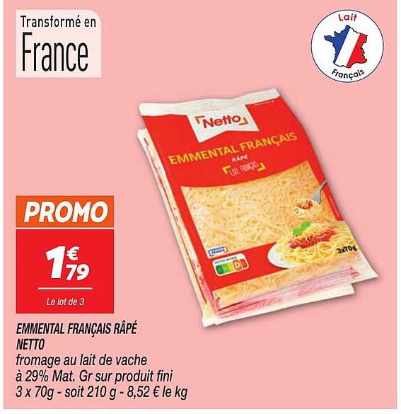 EMMENTAL FRANÇAIS RÂPÉ NETTO