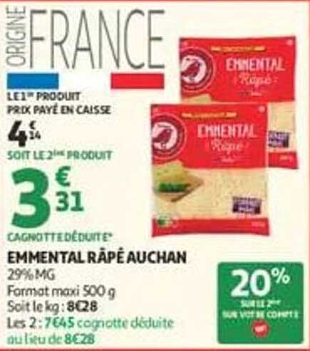 EMMENTAL RÂPÉ AUCHAN