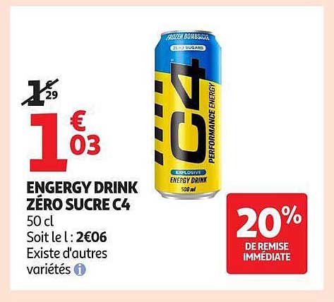 ENERGY DRINK ZÉRO SUCRE C4 50 cl