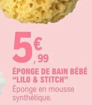 ÉPONGE DE BAIN BÉBÉ “LILO & STITCH”