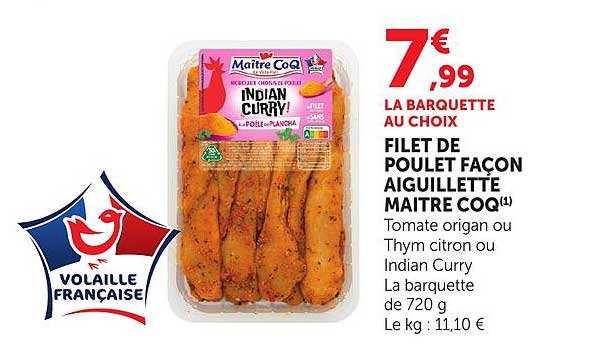 FILET DE POULET FAÇON AIGUILLETTE MAITRE COQ