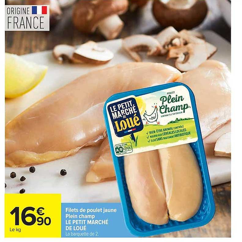 Filets de poulet jaune Plein champ LE PETIT MARCHÉ DE LOUE