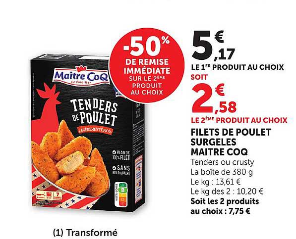 Filets de poulet surgelés Maître Coq