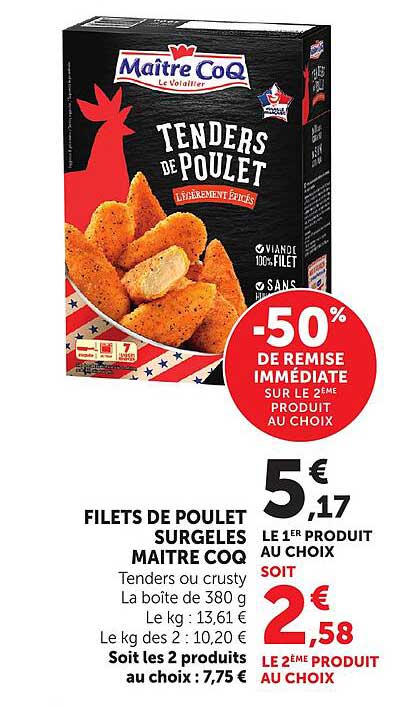 FILETS DE POULET SURGELES MAITRE COQ