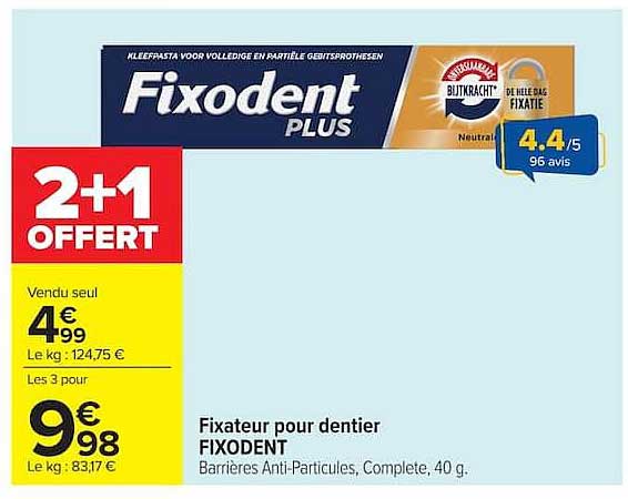 Fixateur pour dentier FIXODENT