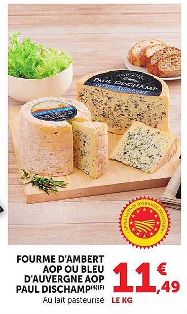 FOURME D'AMBERT AOP OU BLEU D'AUVERGNE AOP PAUL DISCHAMP (4)F Au lait pasteurisé