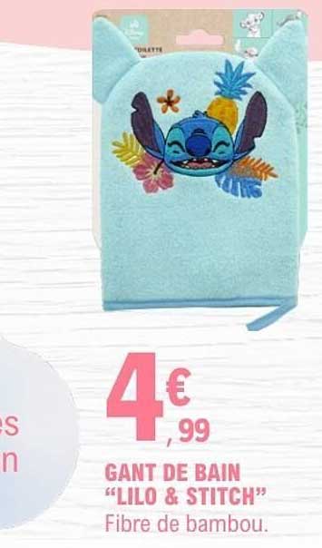 GANT DE BAIN "LILO & STITCH" Fibre de bambou.