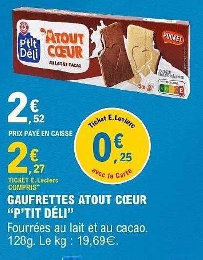 GAUFRETTES ATOUT COEUR "P'TIT DELI"
