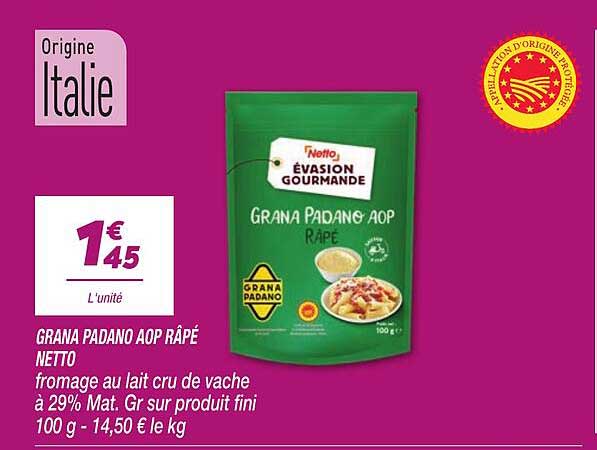 GRANA PADANO AOP RÂPÉ NETTO