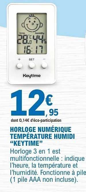 HORLOGE NUMÉRIQUE TEMPERATURE HUMIDI "KEYTIME"