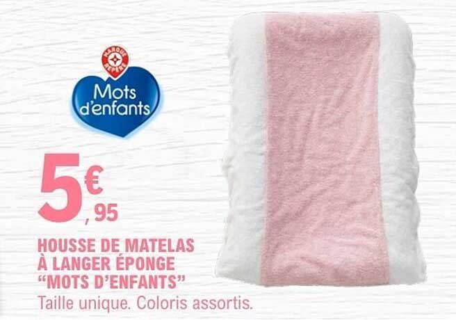 HOUSSE DE MATELAS À LANGER ÉPONGE «MOTS D’ENFANTS»