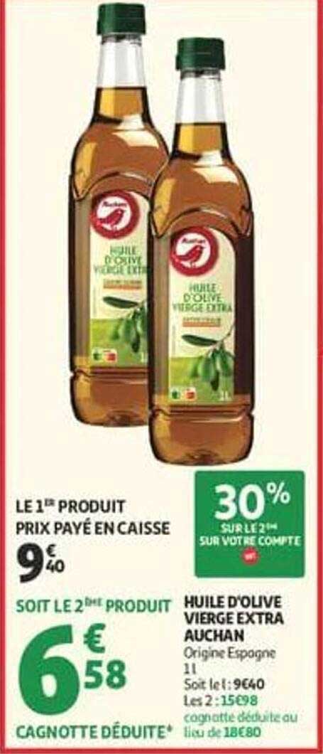 HUILE D'OLIVE VIERGE EXTRA AUCHAN