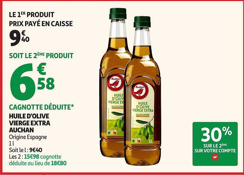 HUILE D'OLIVE VIERGE EXTRA AUCHAN