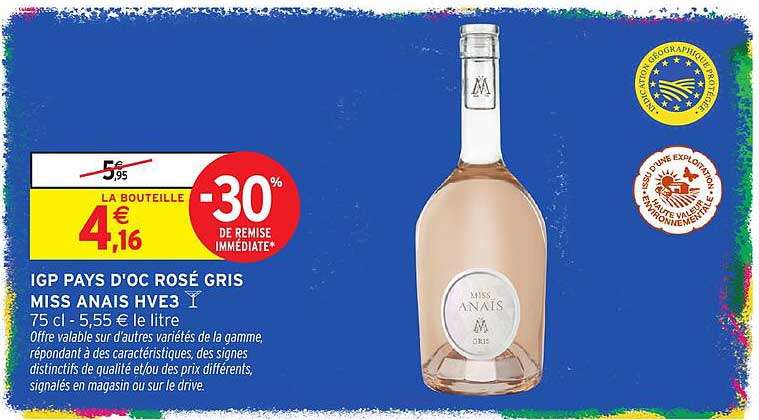 IGP PAYS D'OC ROSÉ GRIS MISS ANAIS HVE3