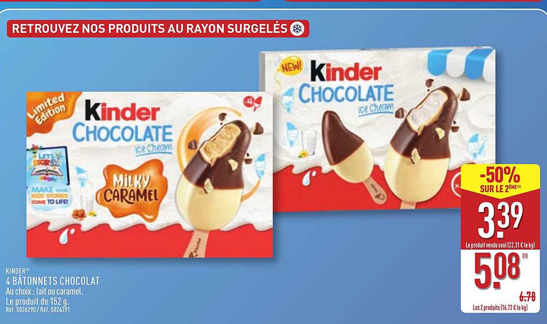 Kinder 4 bâtonnets chocolat