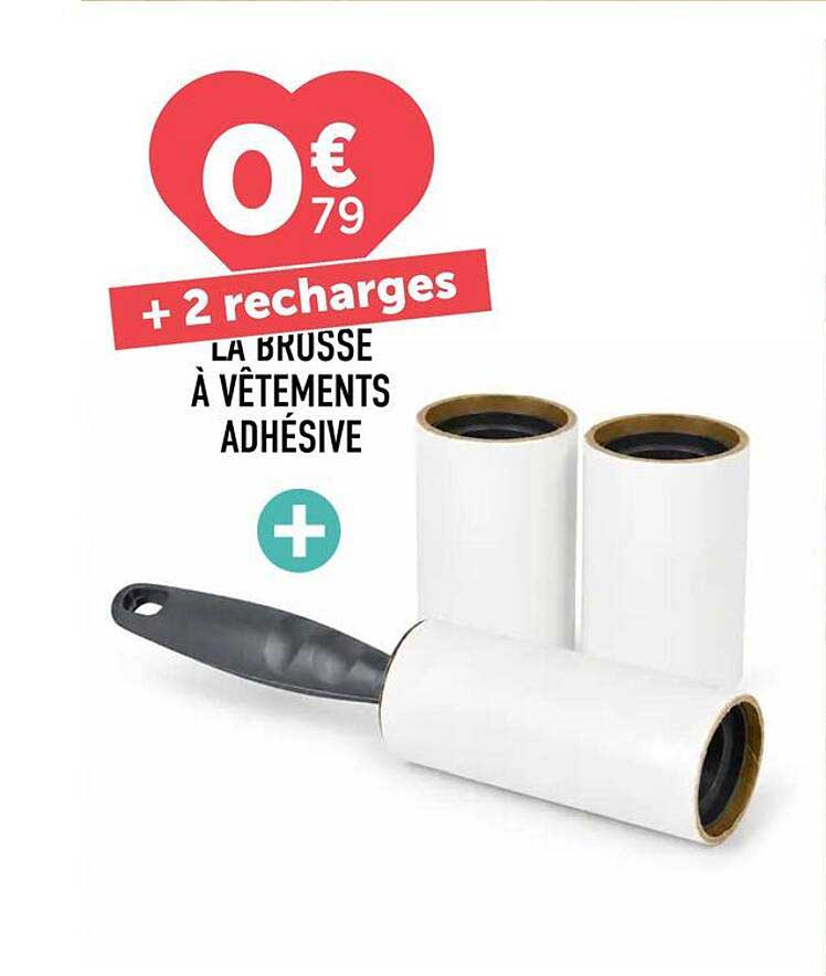 LA BROSSE À VÊTEMENTS ADHÉSIVE + 2 recharges