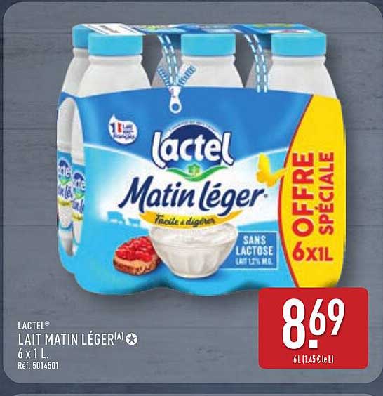 LACTEL® LAIT MATIN LÉGER(A) 6 x 1 L - OFFRE SPÉCIALE 6X1L