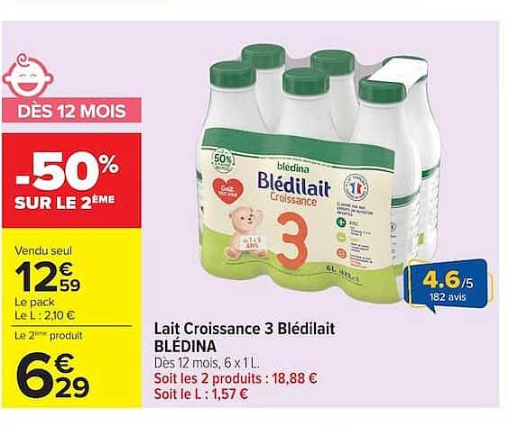 Lait Croissance 3 Blédilait BLÉDINA