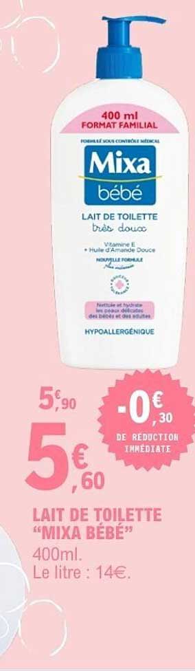 LAIT DE TOILETTE “MIXA BÉBÉ” 400ml.