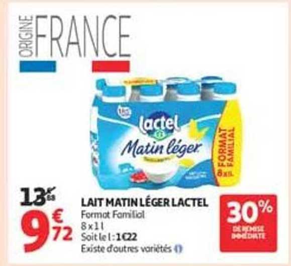 LAIT MATIN LÉGER LACTEL