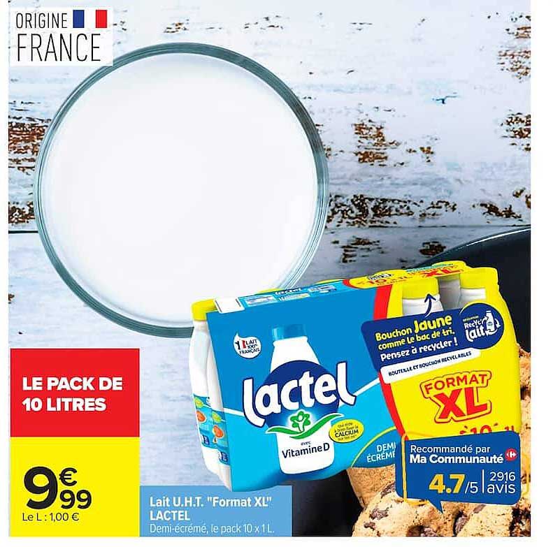 Lait U.H.T. "Format XL" LACTEL