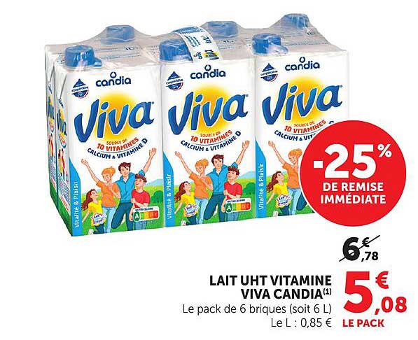 LAIT UHT VITAMINE VIVA CANDIA